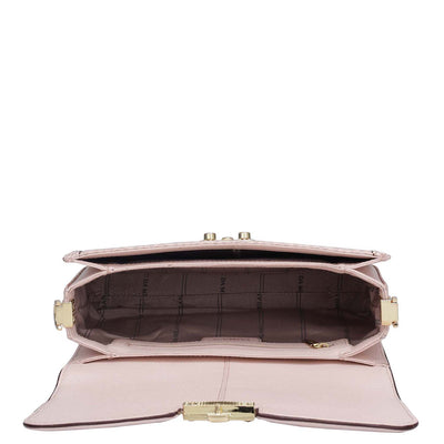 Small Monogram Franzy Leather Baguette - Blush