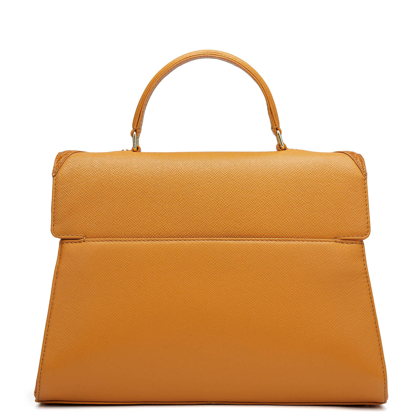 Medium Croco Franzy Leather Satchel - Flame