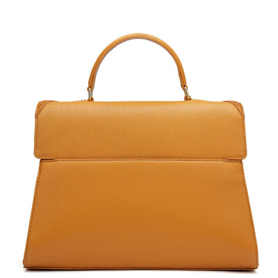 Medium Croco Franzy Leather Satchel - Flame