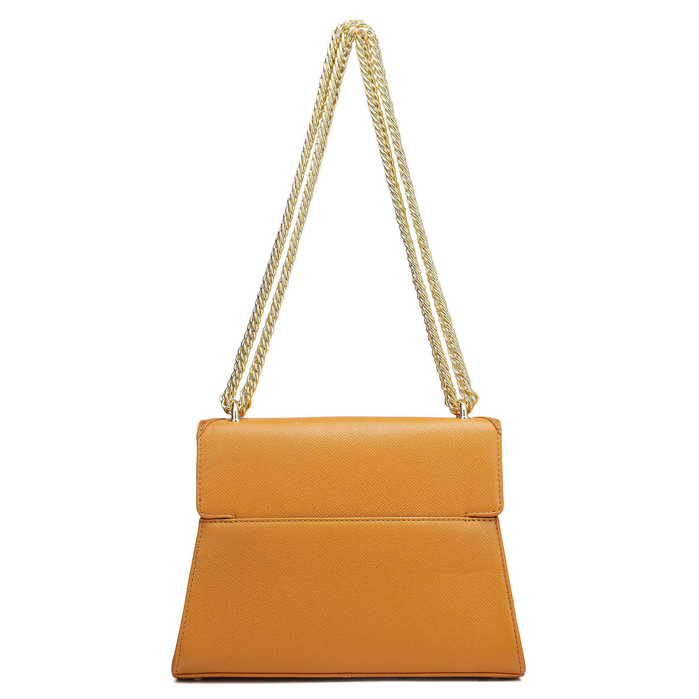 Small Croco Franzy Leather Shoulder Bag - Flame