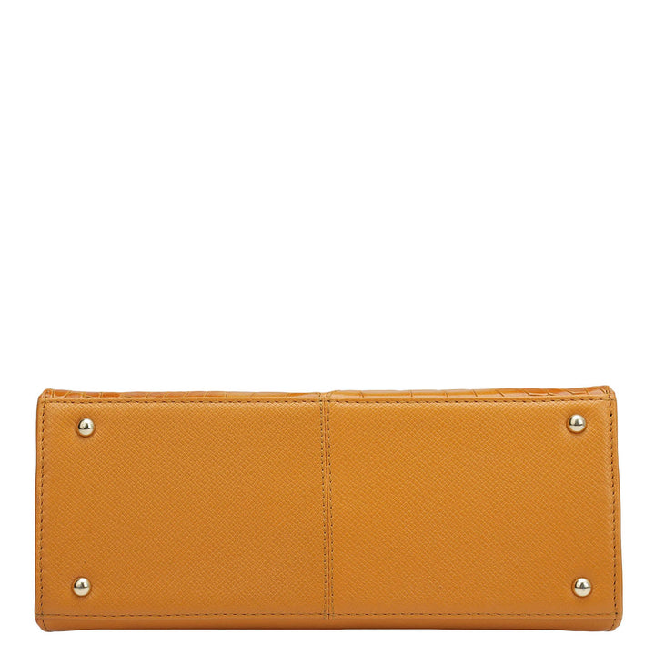 Small Croco Franzy Leather Shoulder Bag - Flame