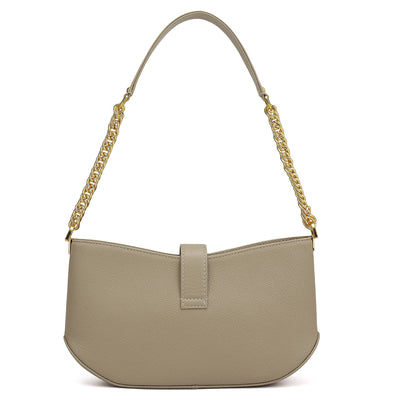 Small Franzy Leather Baguette - Chalk