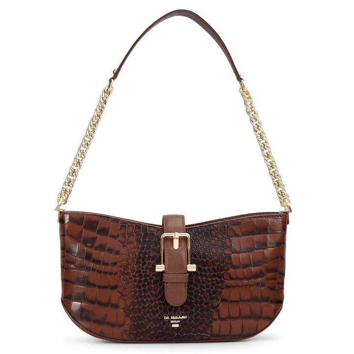 Small Croco Franzy Leather Baguette - Date