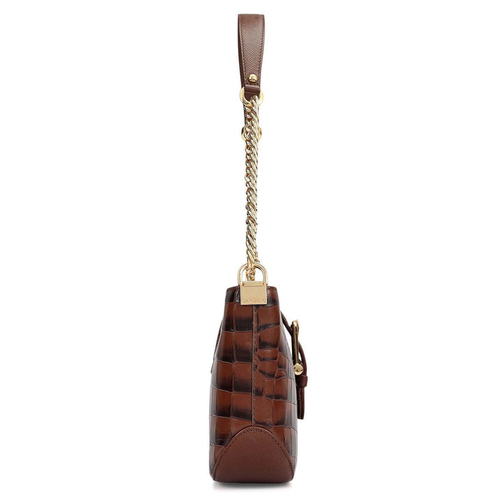 Small Croco Franzy Leather Baguette - Date