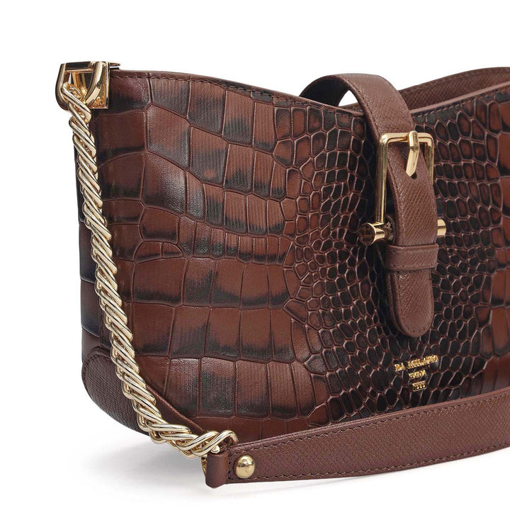 Small Croco Franzy Leather Baguette - Date