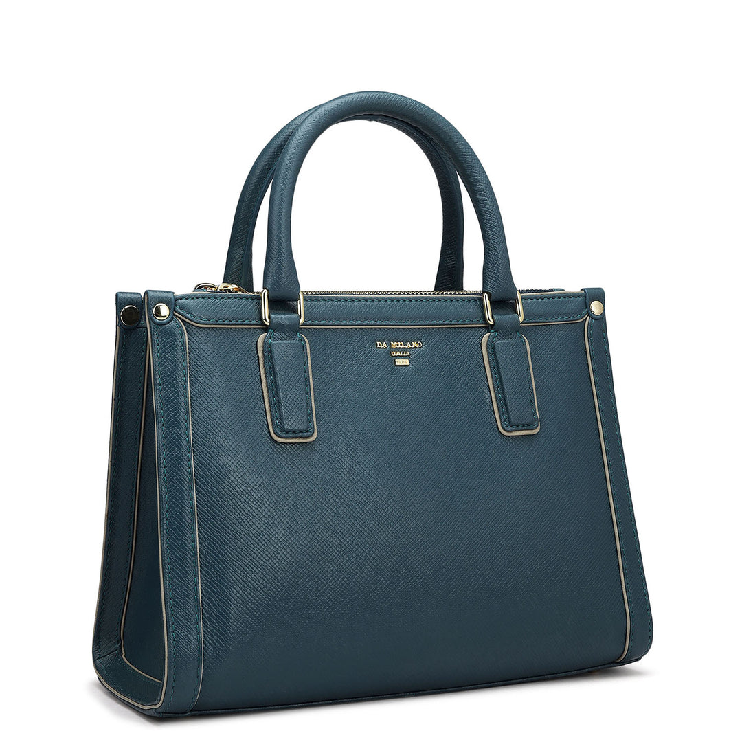 Small Franzy Leather Satchel - Octane