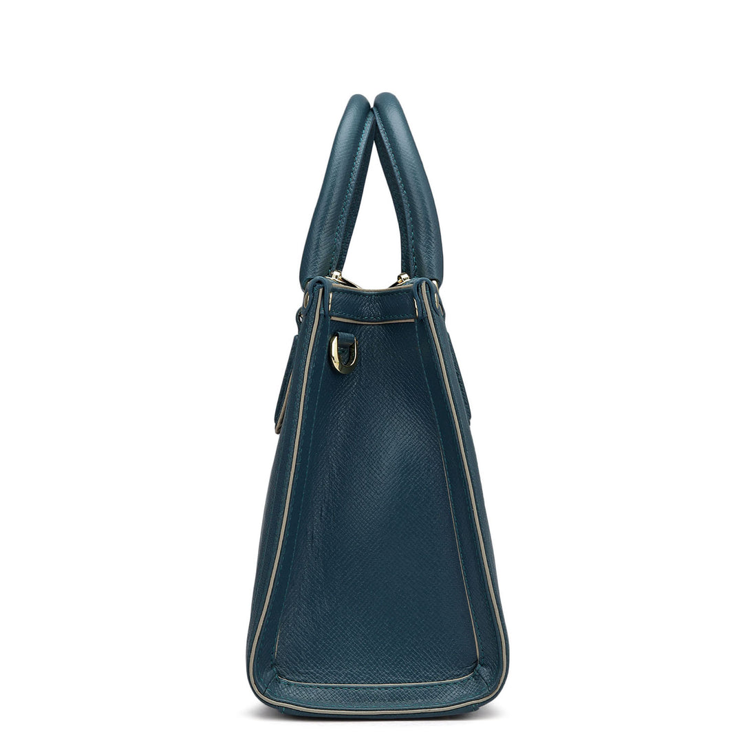 Small Franzy Leather Satchel - Octane