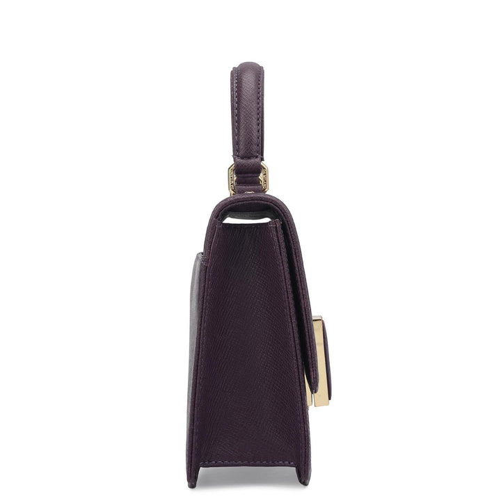 Small Franzy Leather Satchel - Grapevine