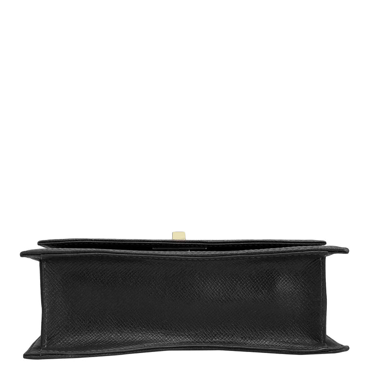 Small Franzy Leather Satchel - Black