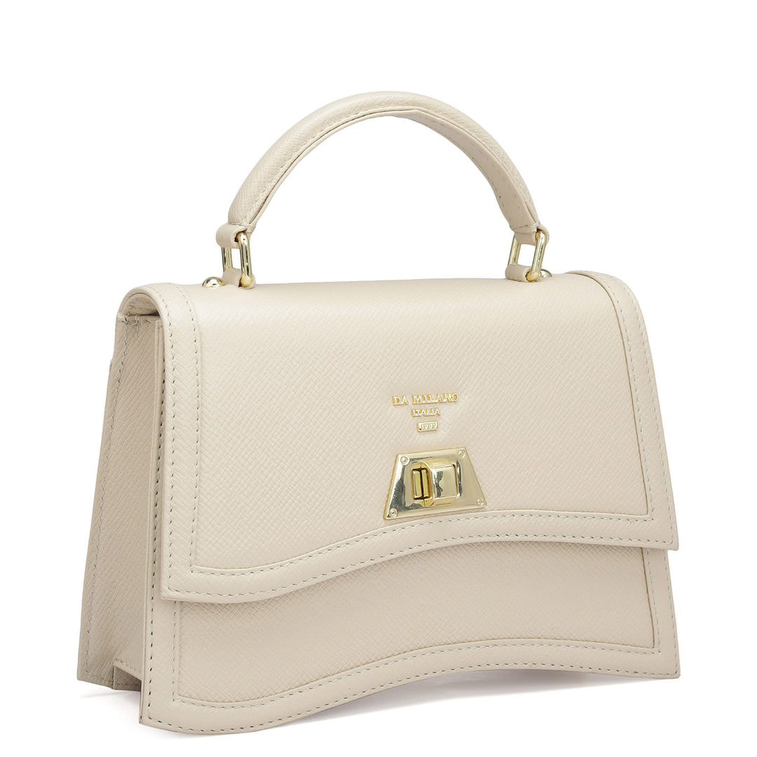 Small Franzy Leather Satchel - Dove