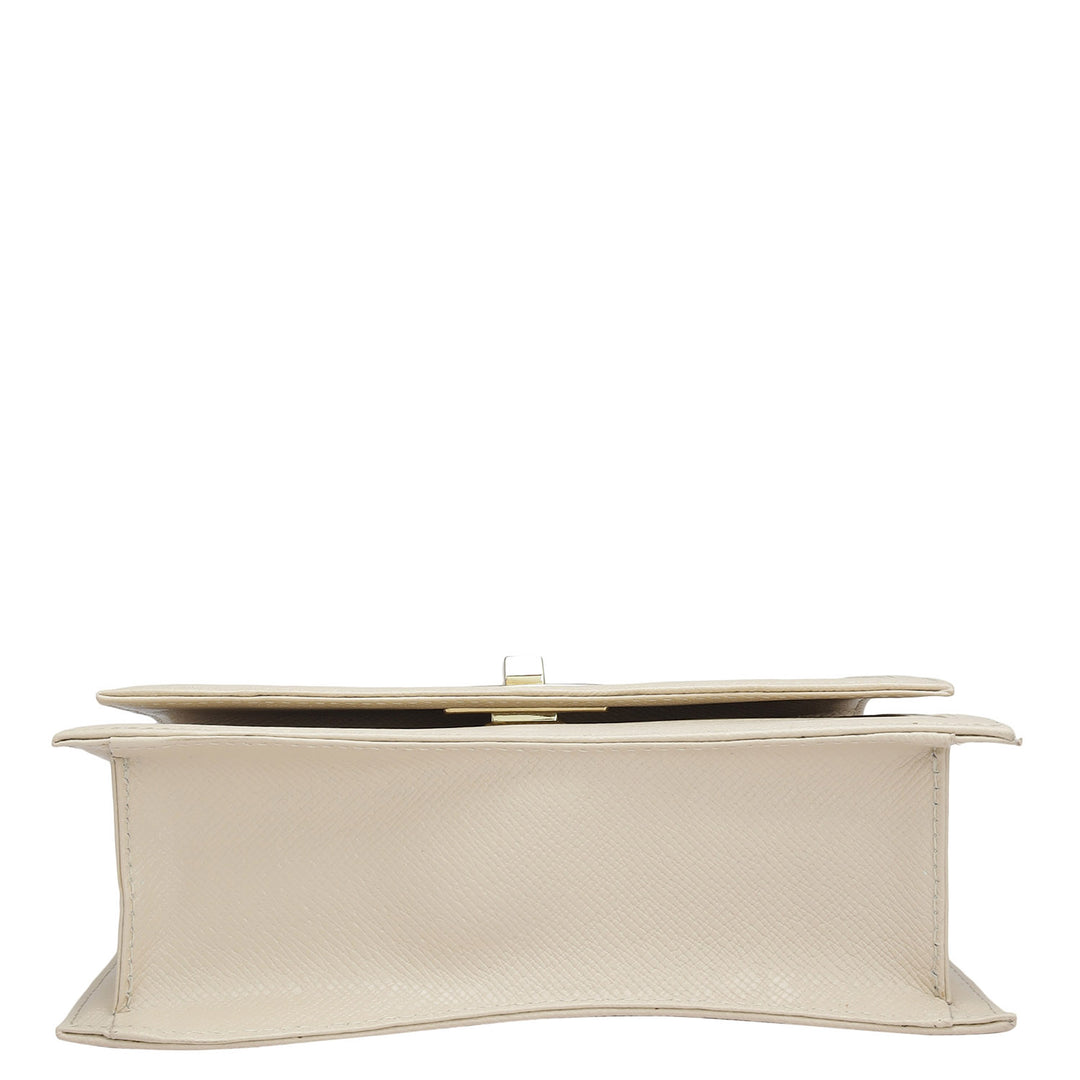 Small Franzy Leather Satchel - Dove