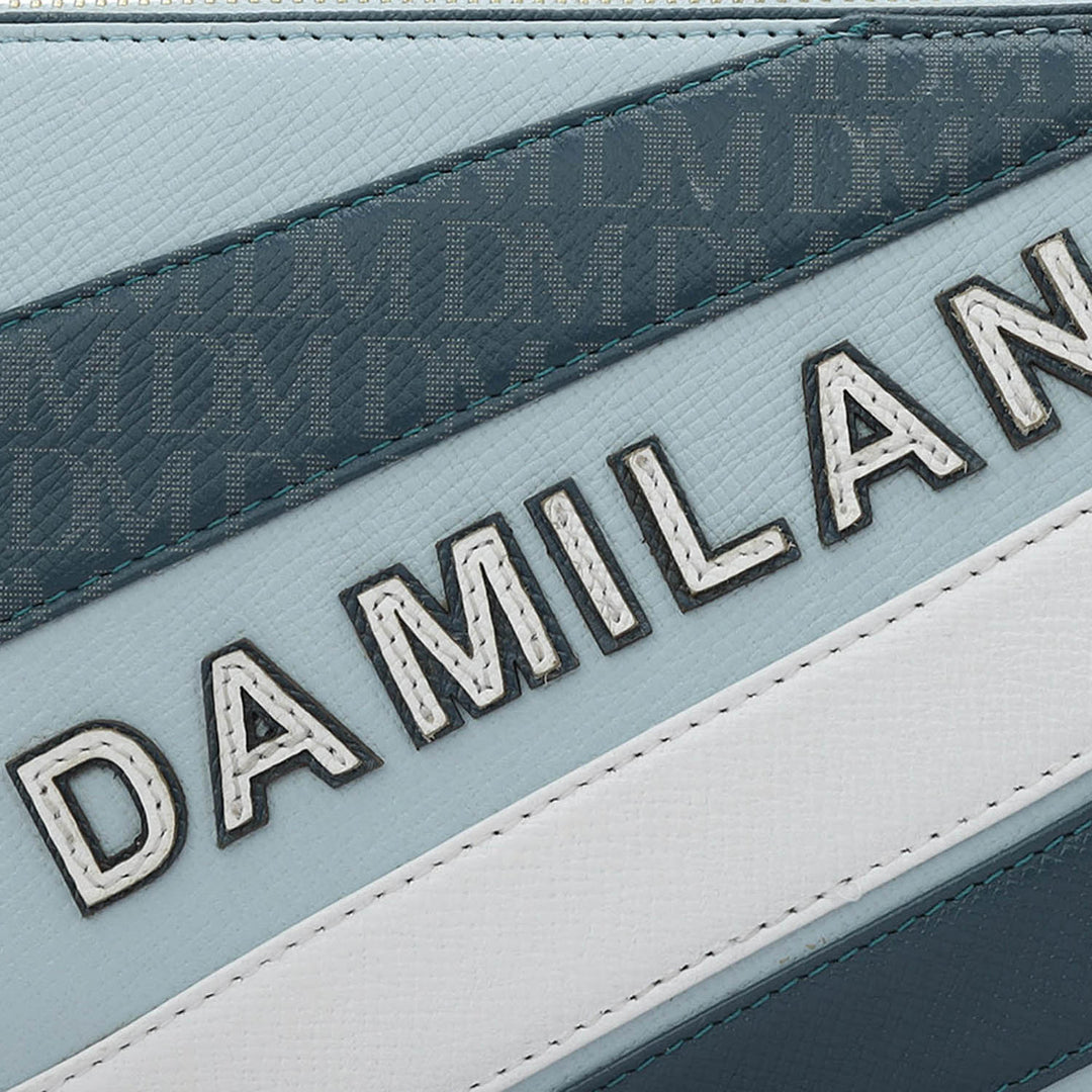 Small Franzy Monogram Leather Baguette - Cloud Blue