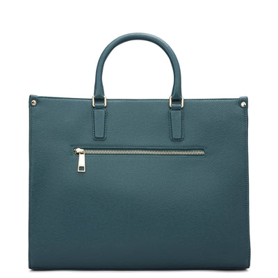 Medium Franzy Monogram Leather Book Tote - Octane