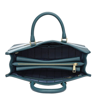 Medium Franzy Monogram Leather Book Tote - Octane