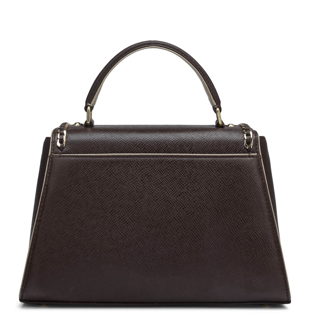 Small Franzy Leather Satchel - Chocolate