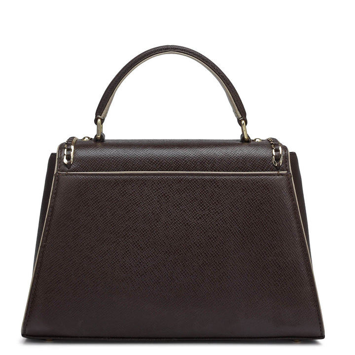 Small Franzy Leather Satchel - Chocolate