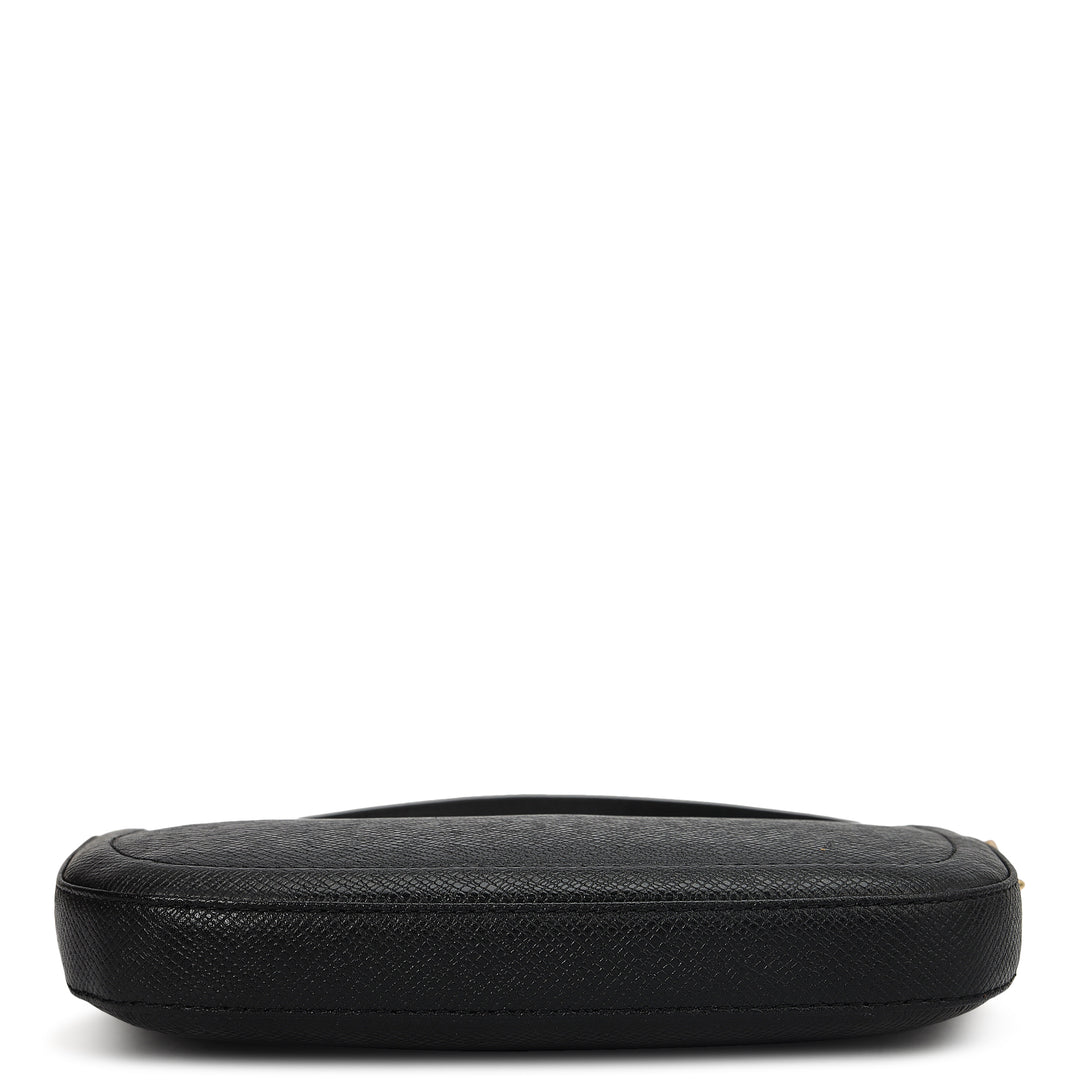 Small Franzy Leather Baguette - Black