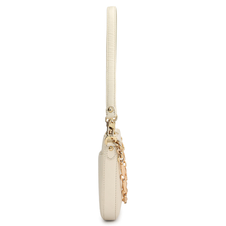 Small Franzy Leather Baguette - Marshmallow