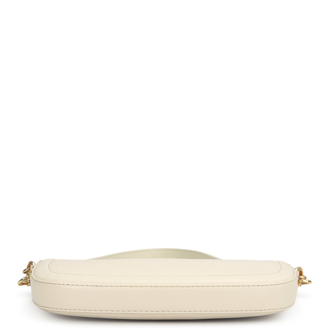 Small Franzy Leather Baguette - Marshmallow