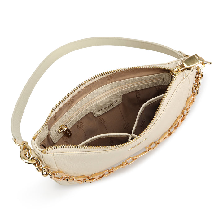 Small Franzy Leather Baguette - Marshmallow