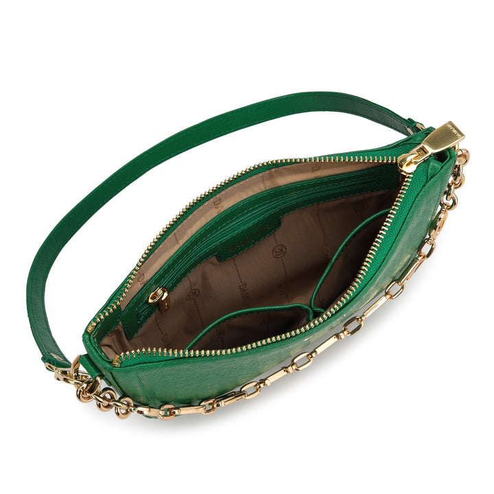 Small Franzy Leather Baguette - Sea Weed