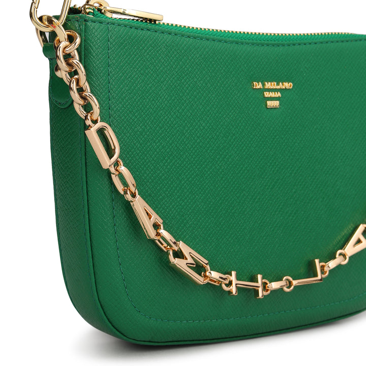 Small Franzy Leather Baguette - Sea Weed