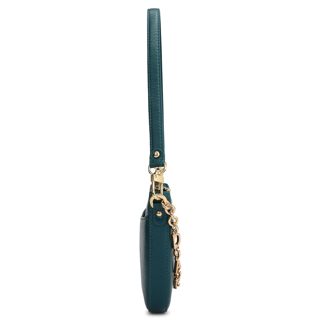 Small Franzy Leather Baguette - Teal