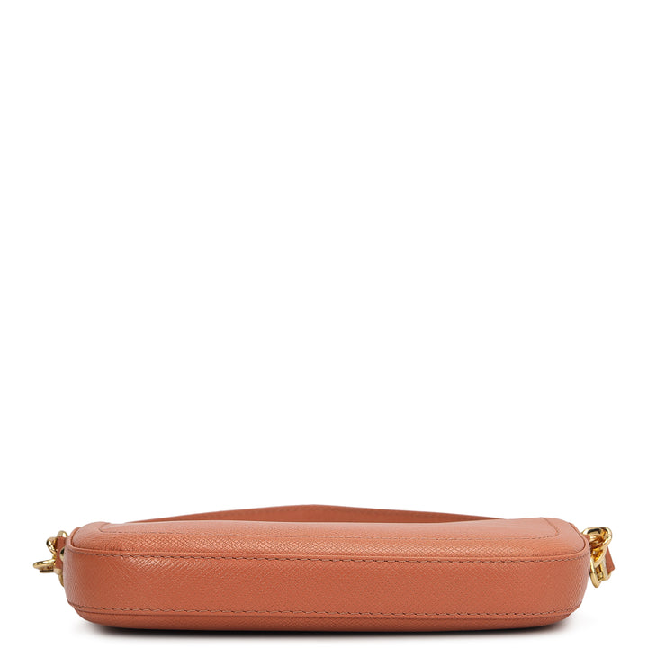 Small Franzy Leather Baguette - Terracotta