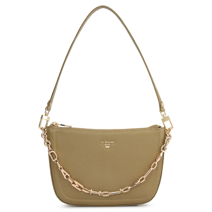 Small Franzy Leather Baguette - Turtle