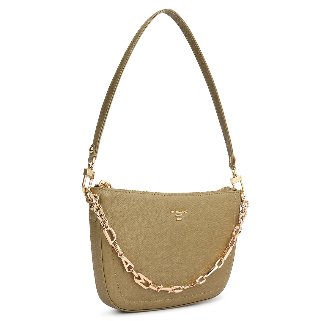 Small Franzy Leather Baguette - Turtle