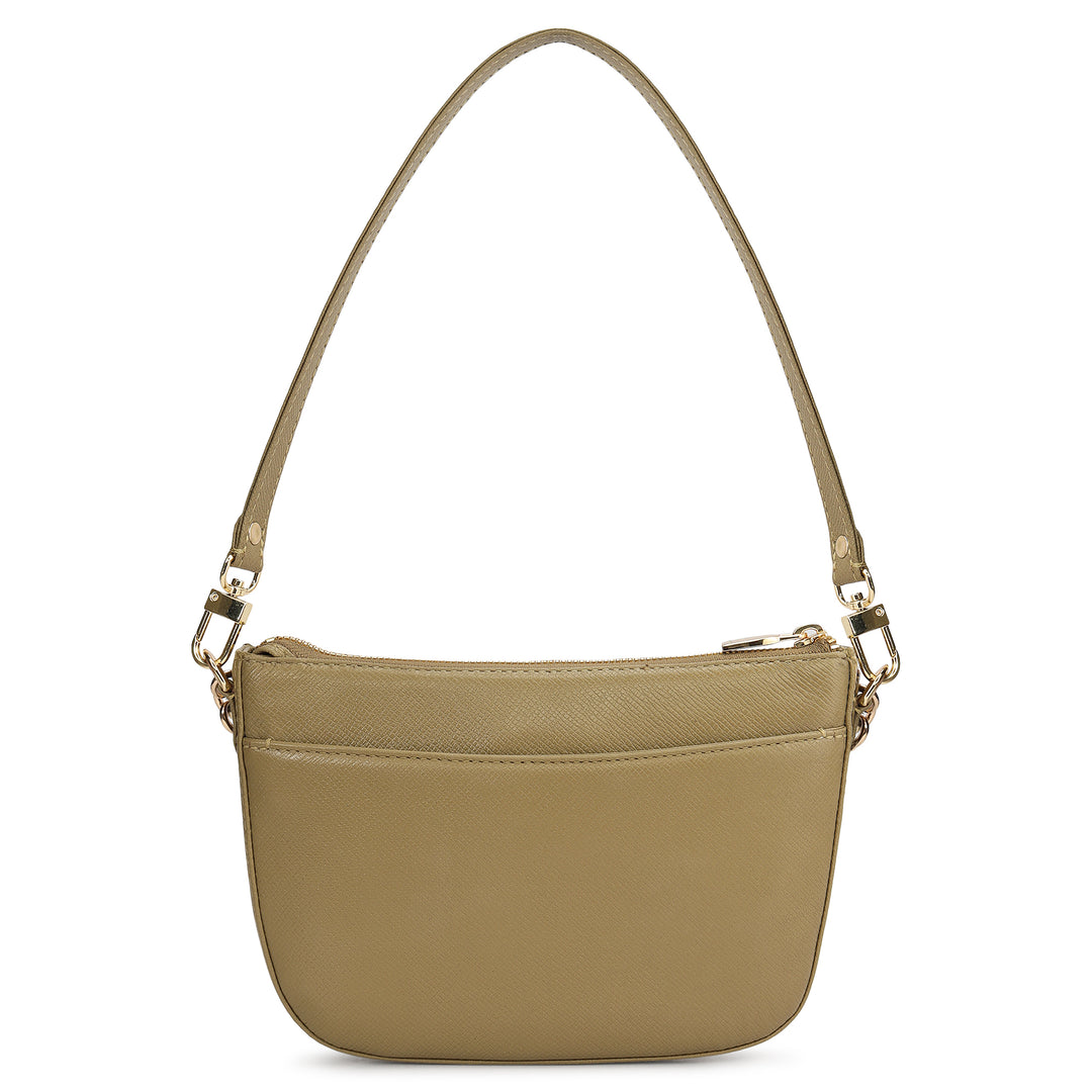 Small Franzy Leather Baguette - Turtle