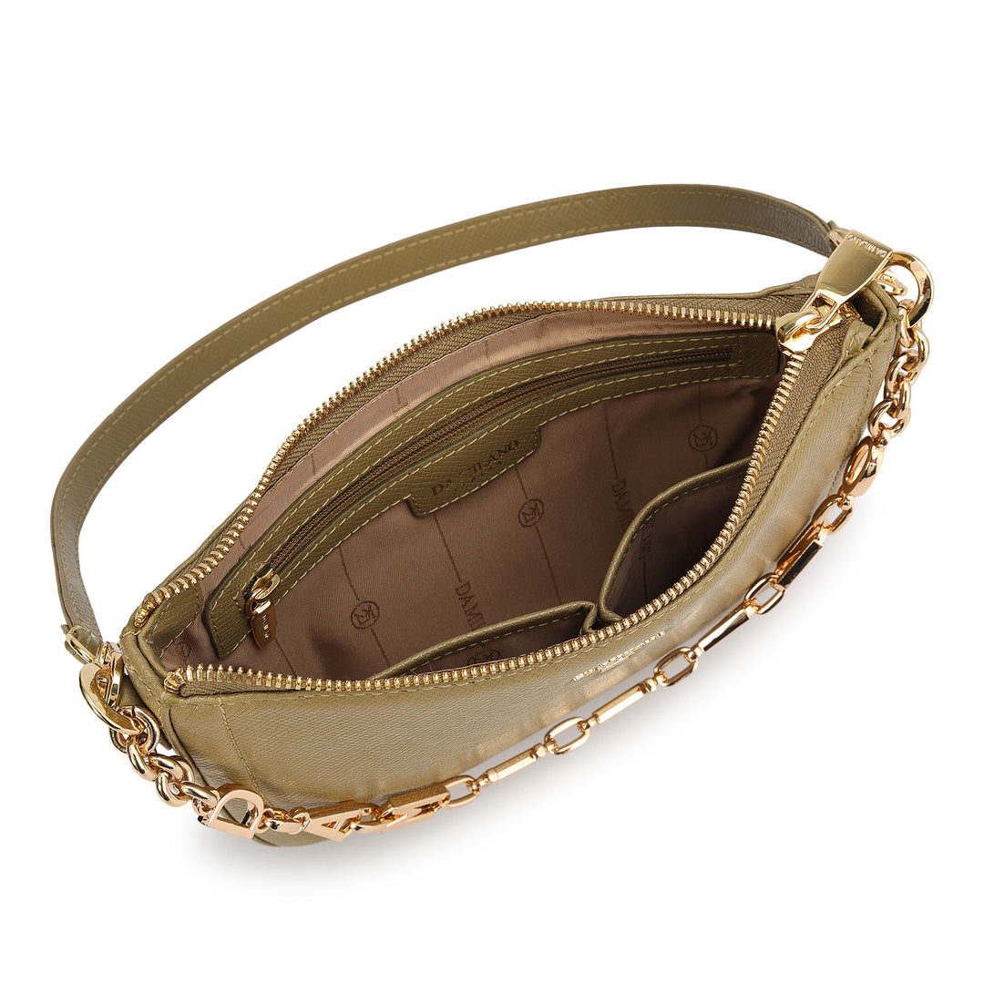 Small Franzy Leather Baguette - Turtle