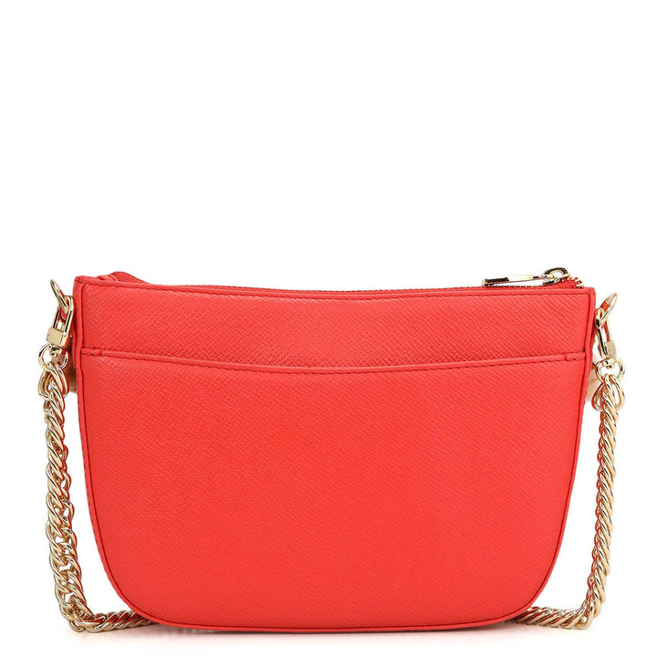 Small Franzy Leather Baguette - Corallo