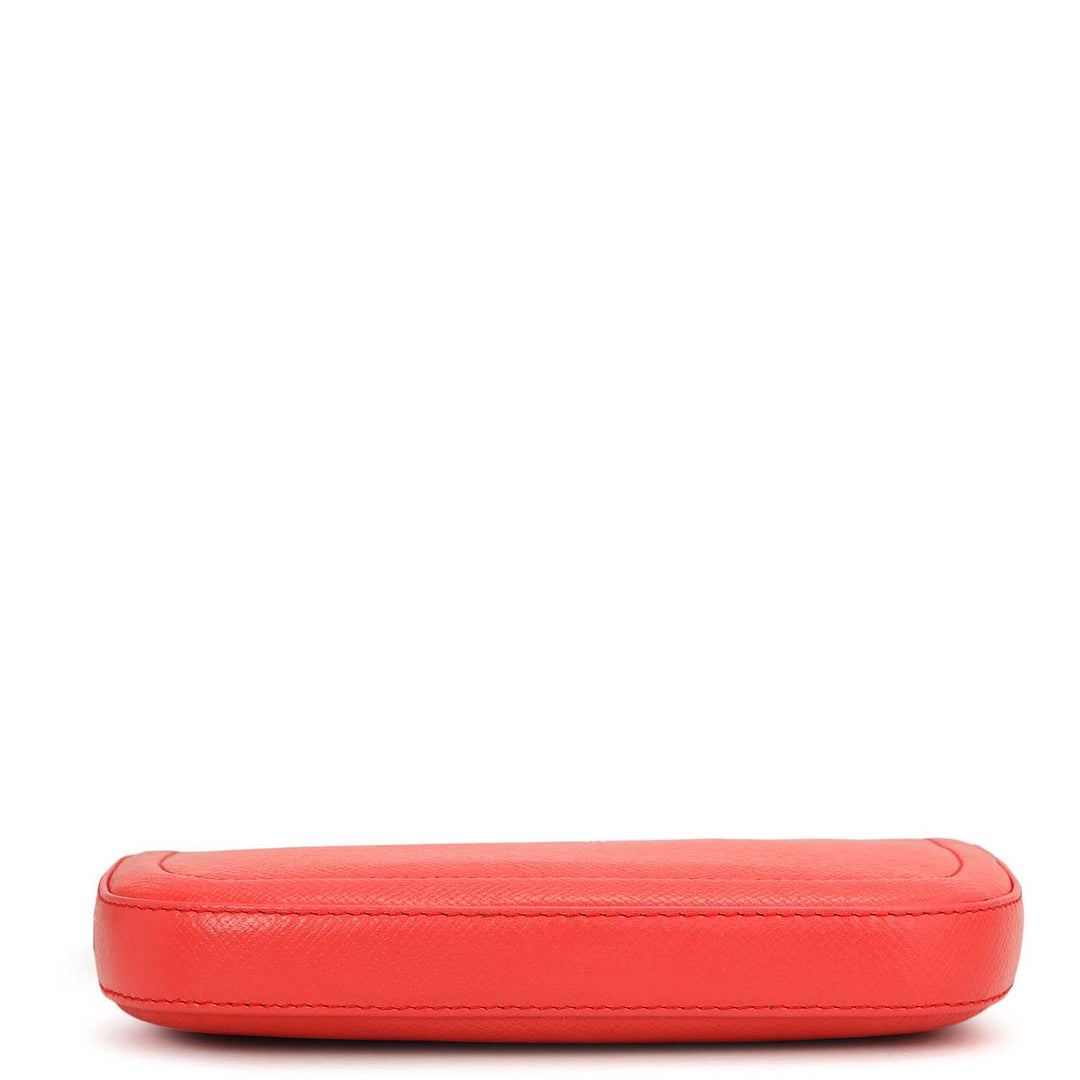 Small Franzy Leather Baguette - Corallo