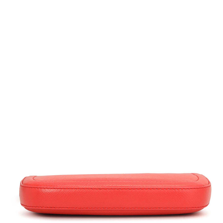 Small Franzy Leather Baguette - Corallo