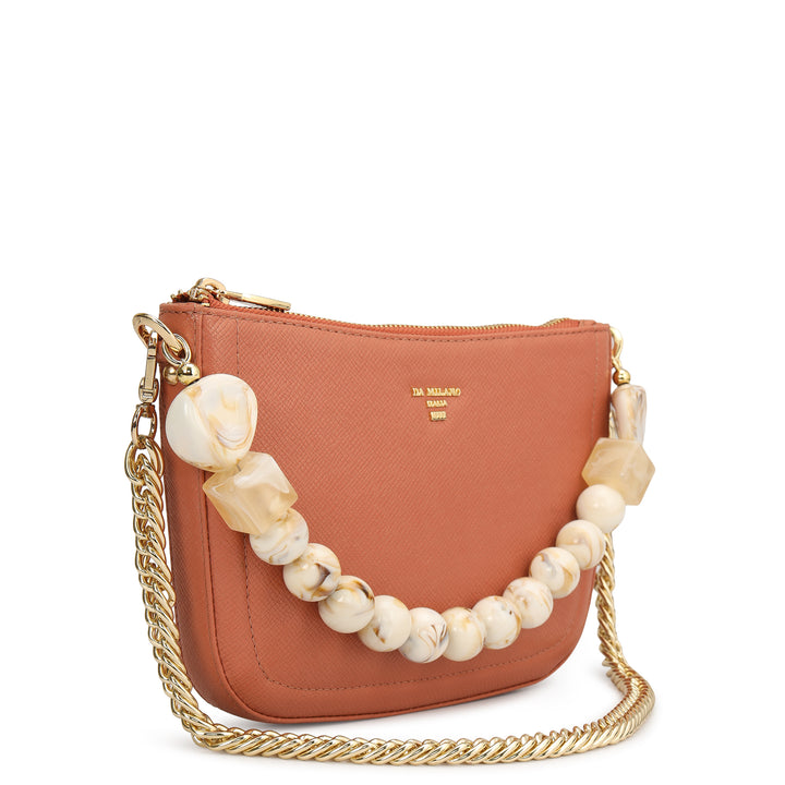 Small Franzy Leather Baguette - Terracotta