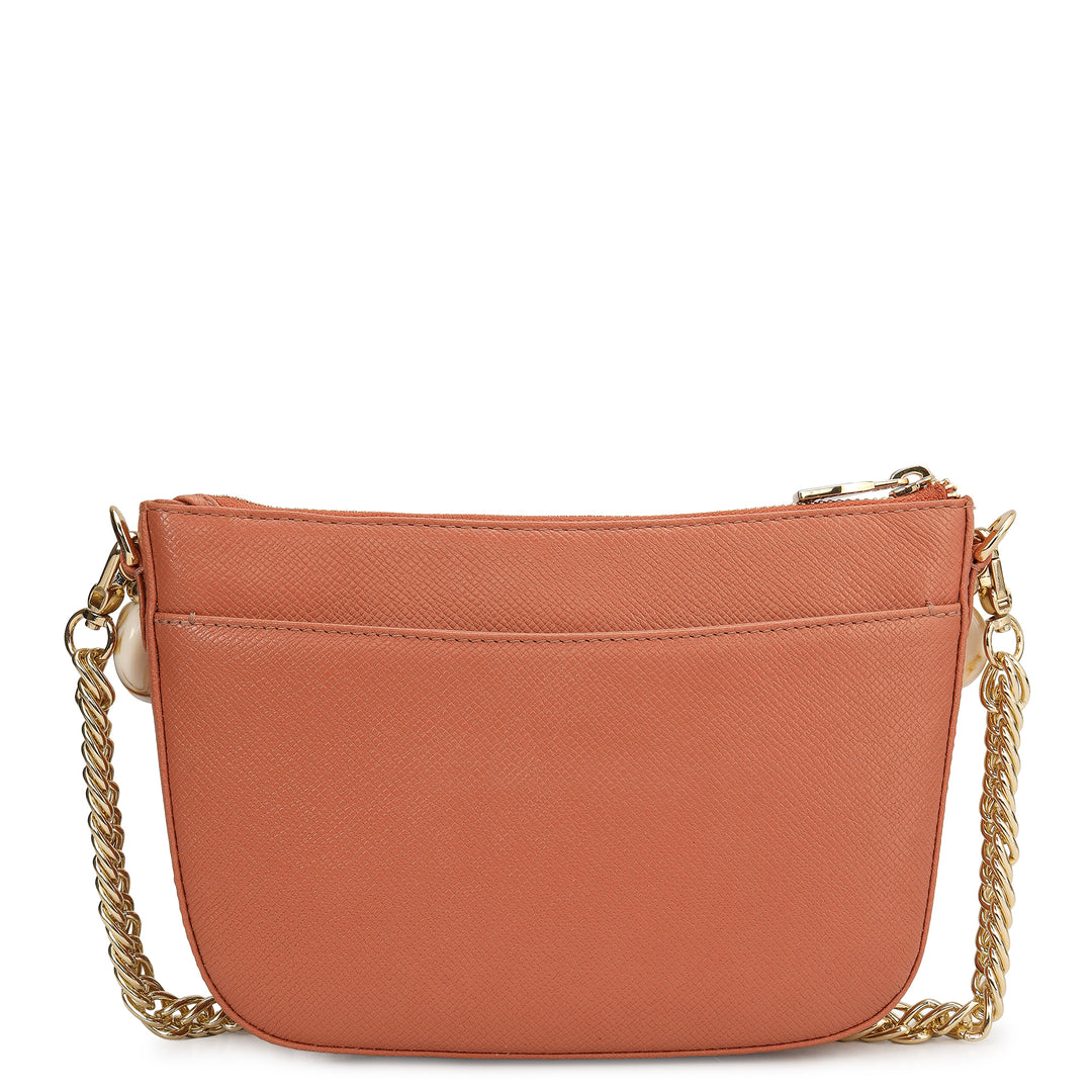 Small Franzy Leather Baguette - Terracotta