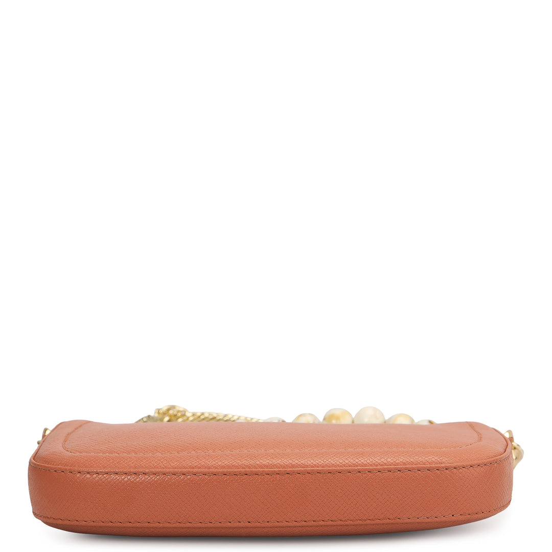 Small Franzy Leather Baguette - Terracotta