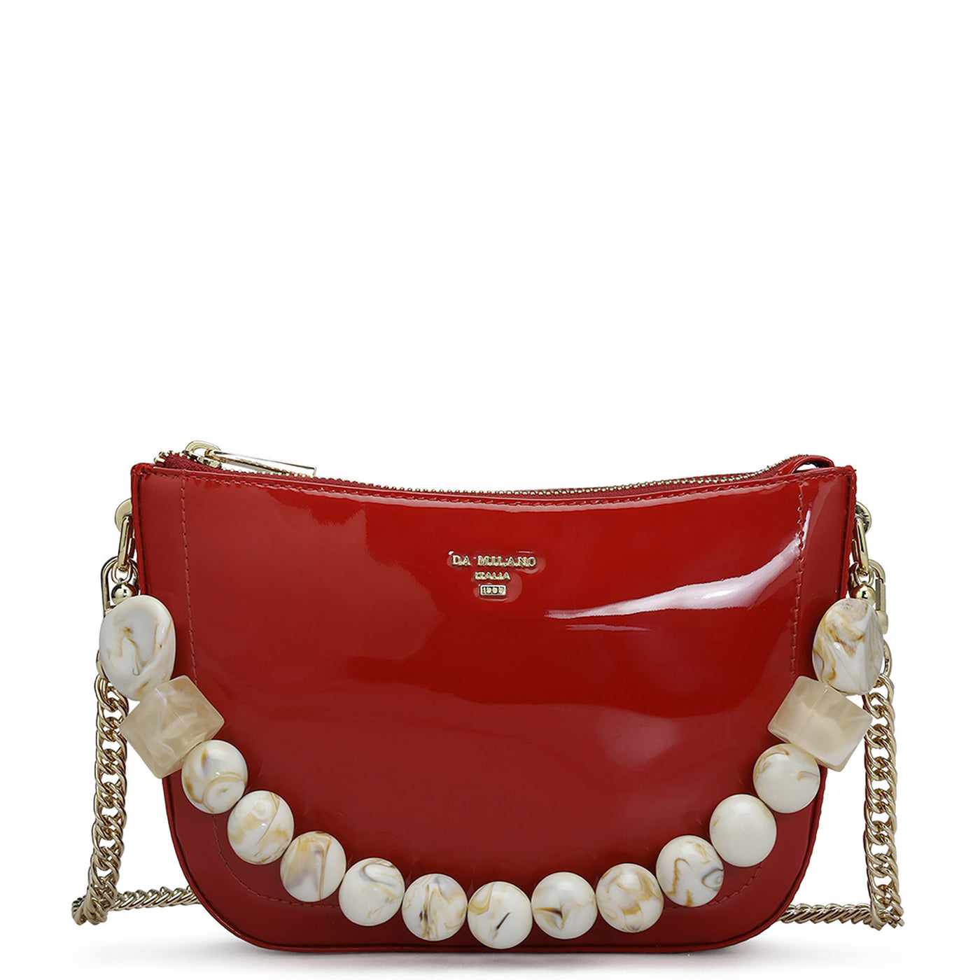 Small Patent Leather Baguette - Red