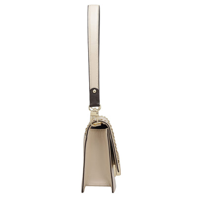 Small Franzy Leather Shoulder Bag - Dove