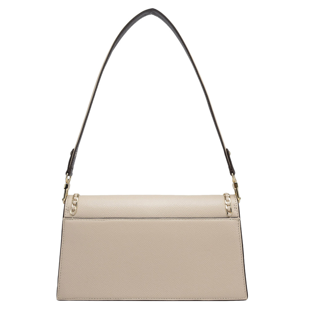 Small Franzy Leather Shoulder Bag - Dove