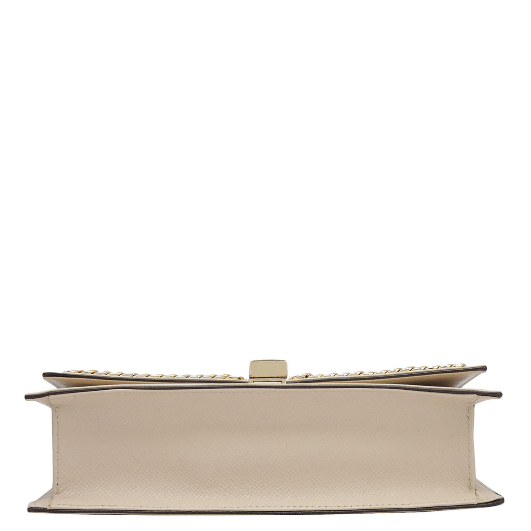 Small Franzy Leather Shoulder Bag - Dove