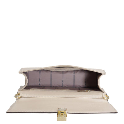 Small Franzy Leather Shoulder Bag - Dove