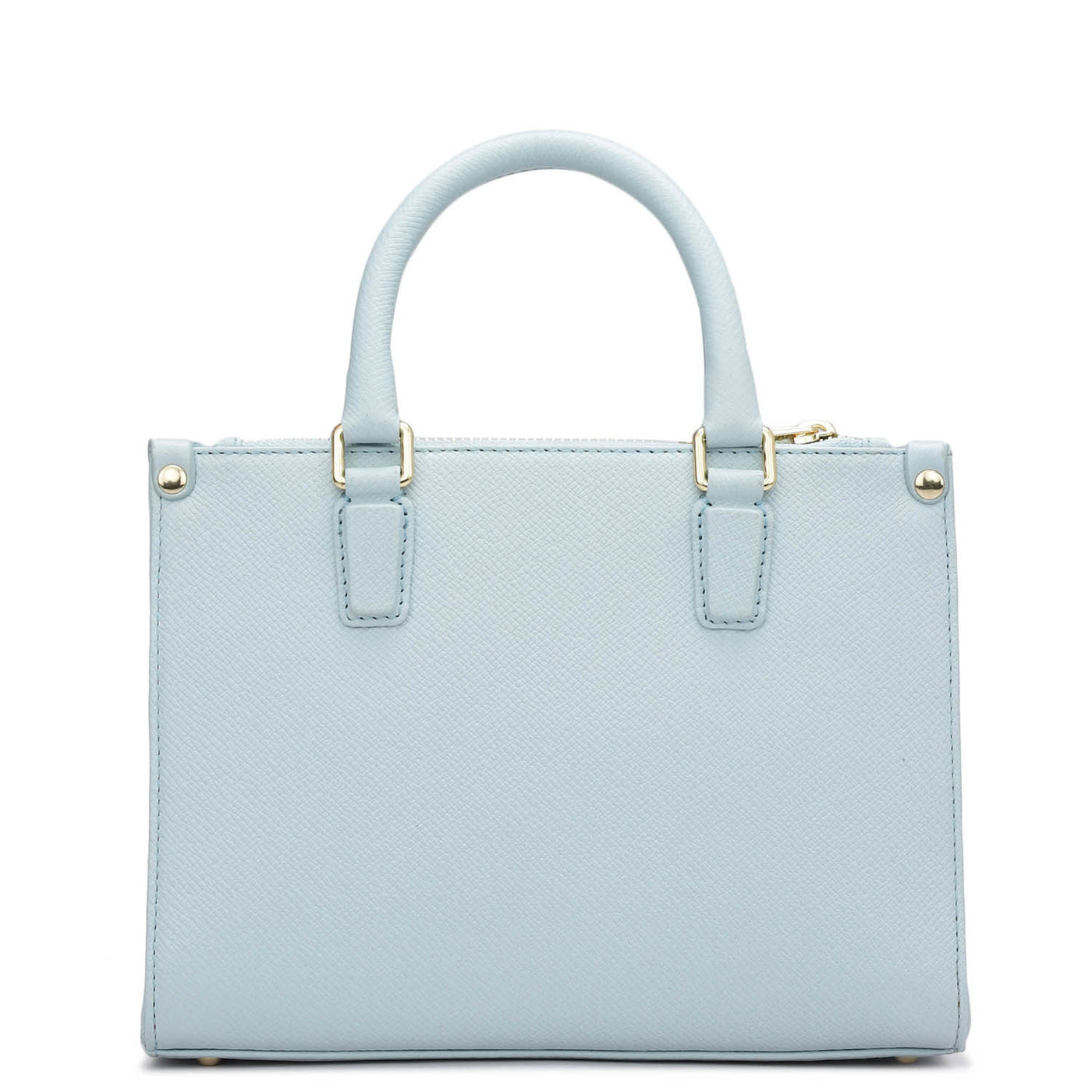 Small Franzy Monogram Leather Satchel - Cloud Blue