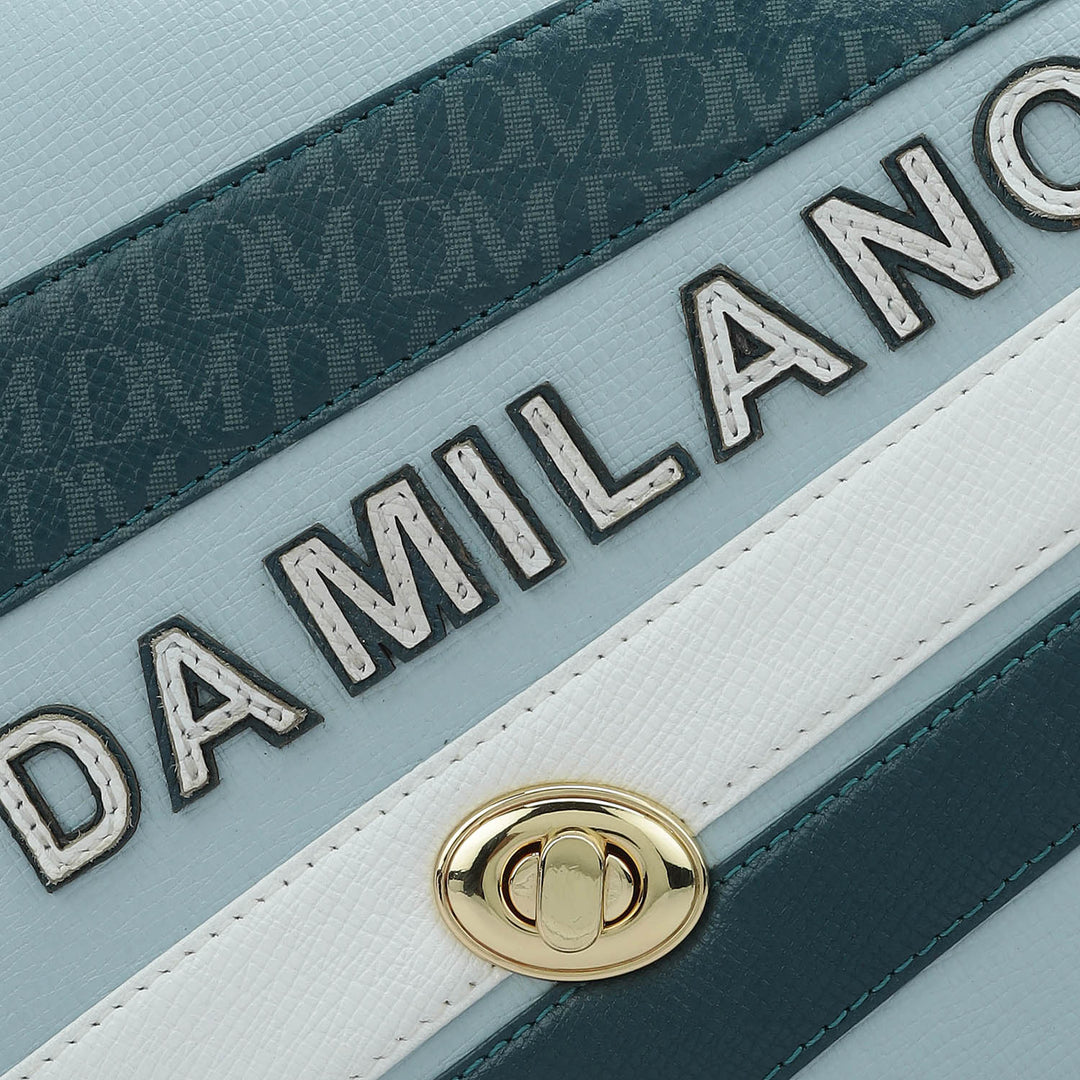 Small Franzy Monogram Leather Sling - Cloud Blue
