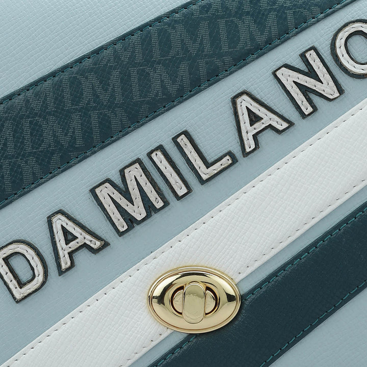 Small Franzy Monogram Leather Sling - Cloud Blue