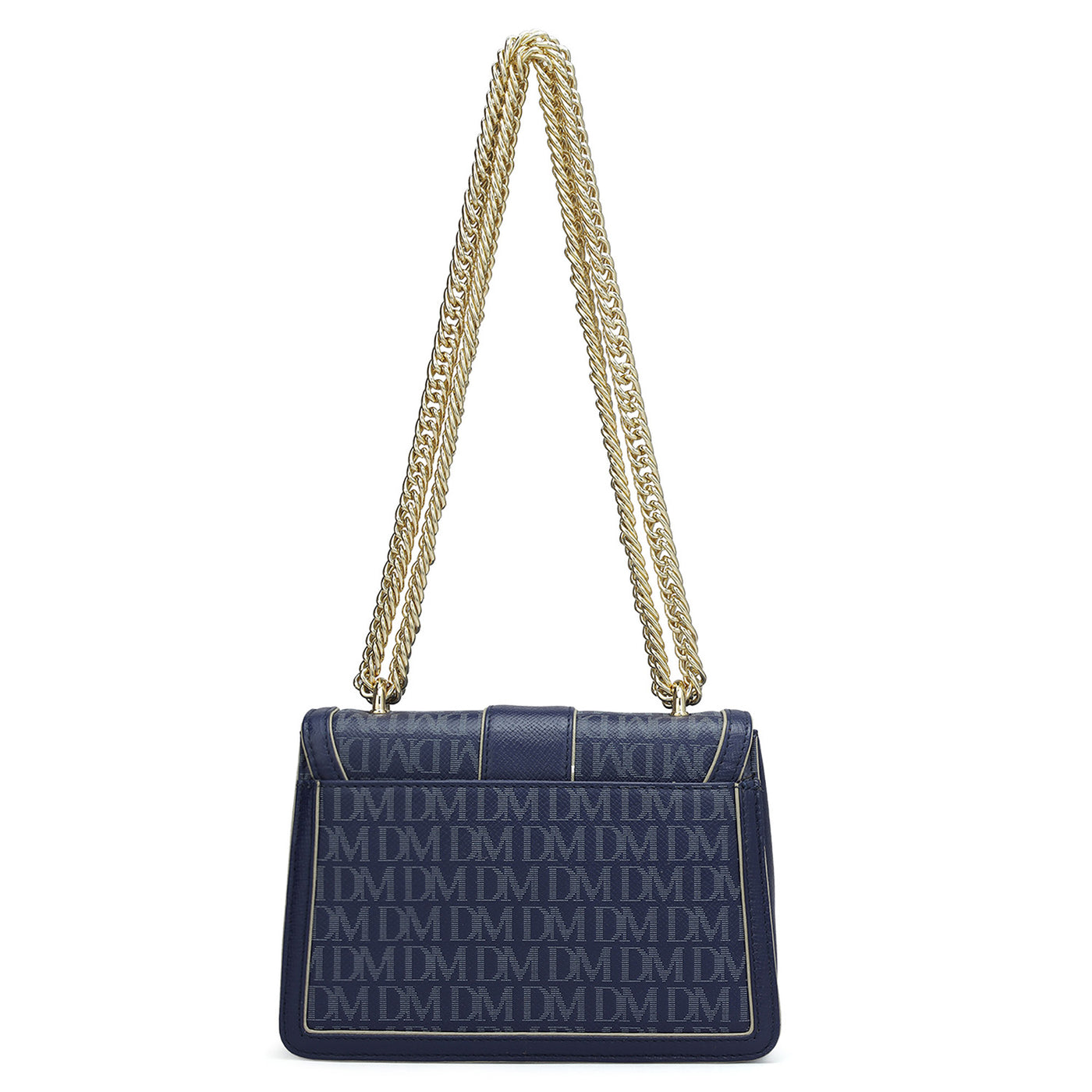 Small Monogram Franzy Leather Shoulder Bag - Ink Blue