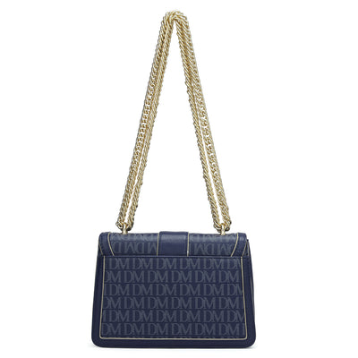 Small Monogram Franzy Leather Shoulder Bag - Ink Blue