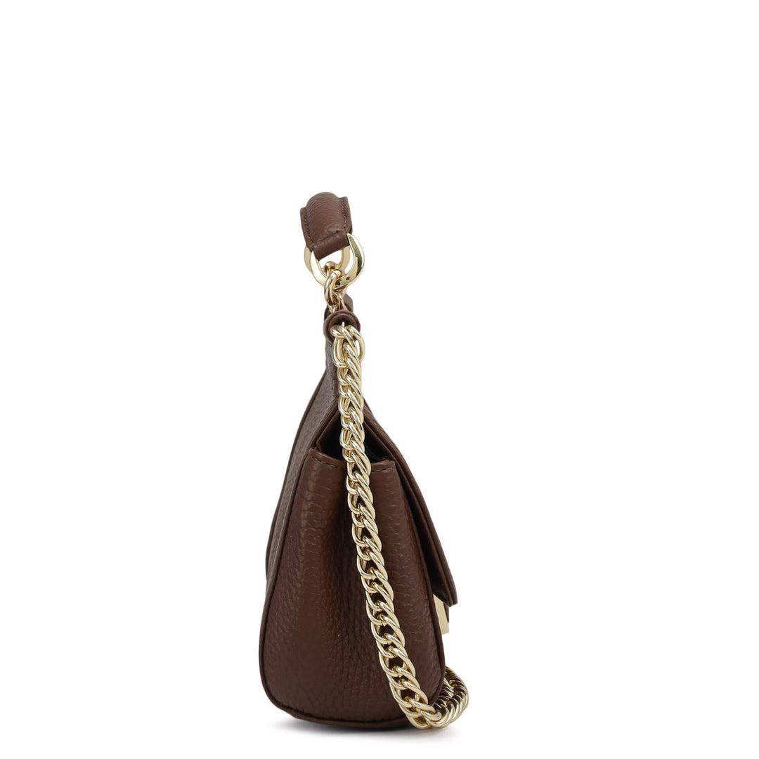 Small Wax Leather Satchel - Espresso