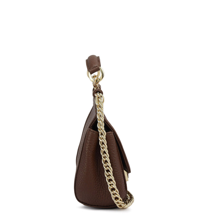 Small Wax Leather Satchel - Espresso